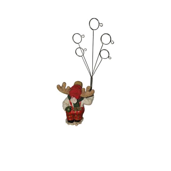 Vintage Resin Reindeer Christmas Card Holder 11" - Picture 5 of 5